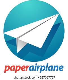 Vector abstract, paper airplane as a symbol or logo