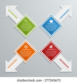 Vector abstract paper arrows infographic design template.