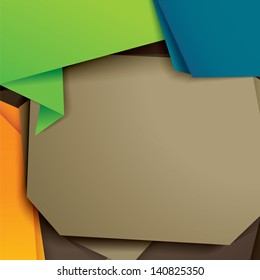 Vector abstract paper art colorful design background
