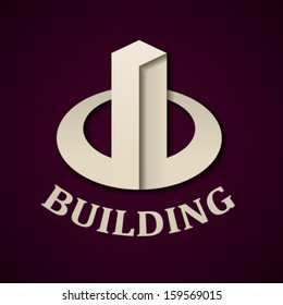 vector abstract paper building icon