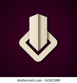 vector abstract paper building icon