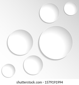 Vector abstract paper circles sticker isolated on white background