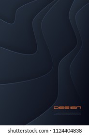 Vector abstract paper cut background, futuristic cover design, trendy brochure template. Global swatches.