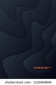 Vector abstract paper cut background, futuristic cover design, trendy brochure template. Global swatches.