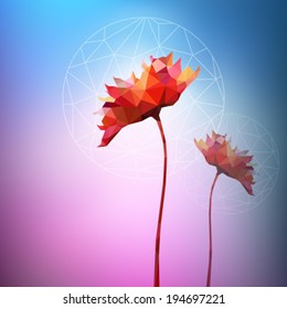 Vector: abstract paper flowers