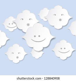 Vector abstract paper infographics bubbles design.