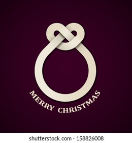 vector abstract paper knot christmas ball
