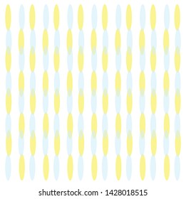 Vector abstract parallel pastel yellow blue oval lines on white background