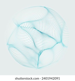 Vector abstract particle globe illustration. Technology futuristic backdrop with 3D particle design element