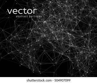 Vector abstract particles on black background. EPS 10.