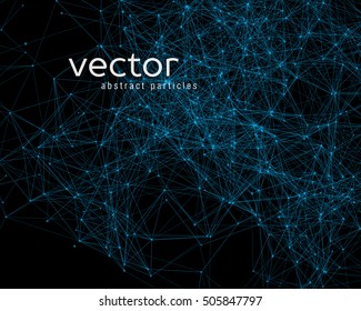 Vector abstract particles on black background. EPS 10.