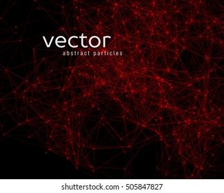 Vector abstract particles on black background. EPS 10.