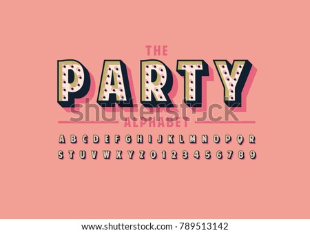 Vector of abstract party font and alphabet