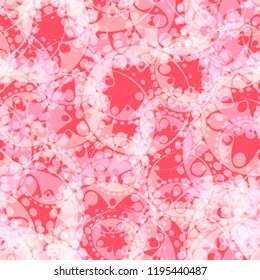 Vector abstract pastel pattern of gears and spheres in a light decoration on a pink background for fabrics or festive attributes. For design and design of household items and accessories.