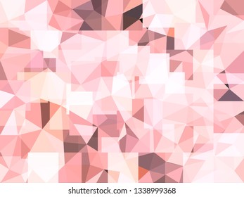 Vector Abstract Pastel Pink Background with Triangles. Vibrant Wallpaper in Low Poly Style. Vector illustration of Soft Fond Looks like Diamond or Gem. Backdrop of Jewel. Concept for Graphic Design