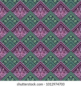 Vector abstract patch pattern. Mosaic tiled background