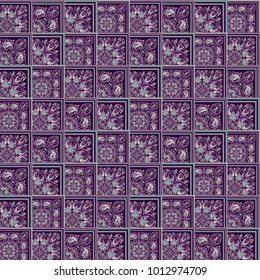Vector abstract patch pattern. Mosaic tiled background