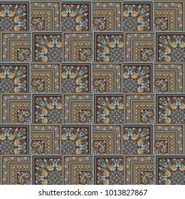 Vector abstract patch pattern. Mosaic tiled background