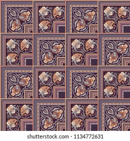 Vector abstract patch pattern. Mosaic background