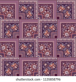 Vector abstract patch pattern. Mosaic background