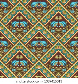 Vector abstract patch pattern. Mosaic background