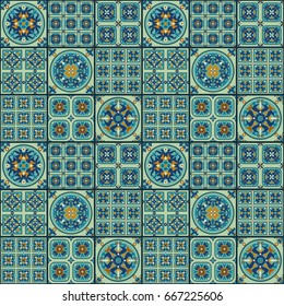 Vector abstract patch pattern. Mosaic background