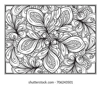 Vector abstract pattern for antistress coloring