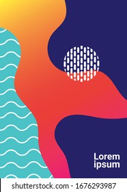 vector abstract pattern background with gradient texture for cover design and poster template with pink,blue,and yellow color