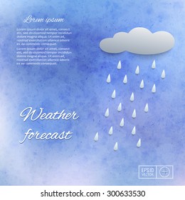 Vector abstract  pattern with blue watercolor texture and cloud. Perfect  cards for any  kind of design, birthday and other holiday