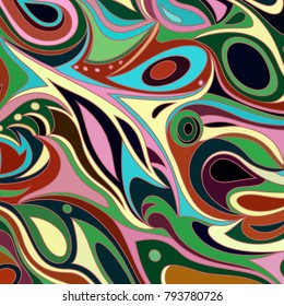 Vector abstract pattern. Bright colors oil stains background 