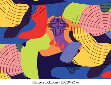 Vector abstract pattern in bright contrasting colors