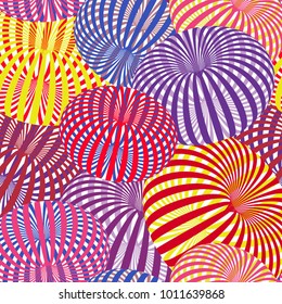 Vector  abstract pattern with colorful striped torus. Optical illusion.