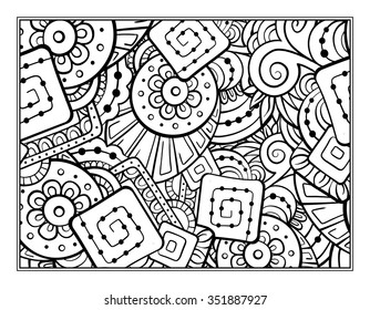 Vector abstract pattern coloring page
