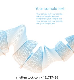 Vector abstract pattern consisting of parallel lines in three dimensions on a light background. Suitable for corporate identity, covers, printing products.