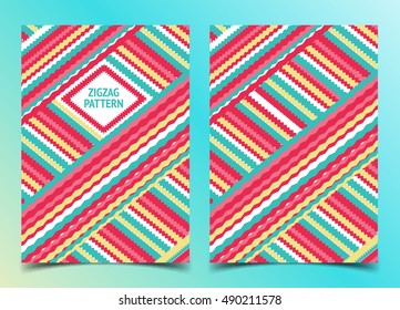 Vector Abstract pattern Cover template. The front and back side. African, Indian, Arabic motif. Can be used as a cover, flyer, invitation, card, certificate, congratulation, brochure.