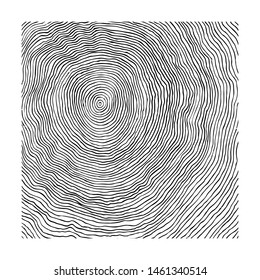 Vector abstract pattern, curved lines, grunge boho background. Dynamical rippled surface, hipster curvature