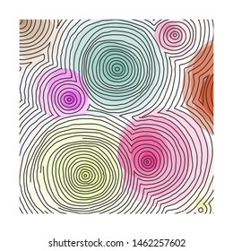 Vector abstract pattern, curved lines, grunge boho background. Dynamical rippled surface, hipster curvature