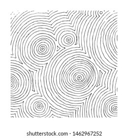 Vector abstract pattern, curved lines, grunge boho background. Dynamical rippled surface, hipster curvature