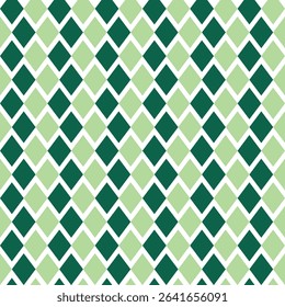 Vector abstract pattern with emerald and mint green rhombus grid