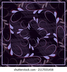 Vector abstract pattern with floral motif for fabric design, wallpaper.