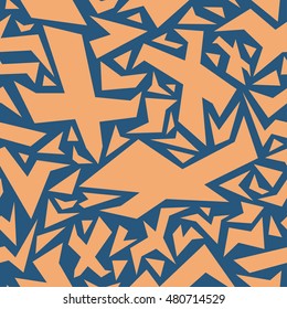 Vector abstract pattern with flying birds. 