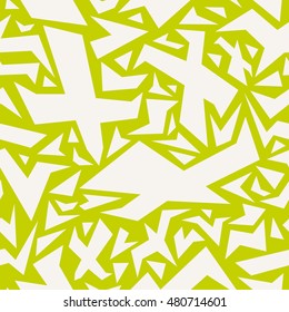 Vector abstract pattern with flying birds. 