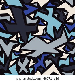 Vector abstract pattern with flying birds. 