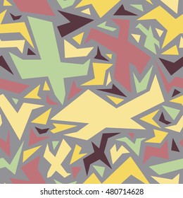 Vector abstract pattern with flying birds. 