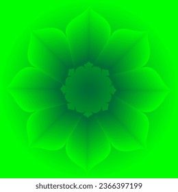 Vector abstract pattern in the form of a flower on a green background
