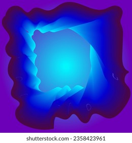 Vector abstract pattern in the form of a multi-colored frame on a purple background
