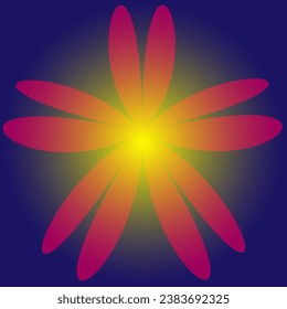 Vector abstract pattern in the form of a red flower on a blue background