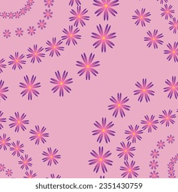 Vector abstract pattern in the form of small flowers on a delicate pink background