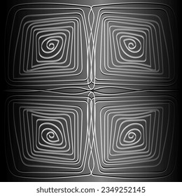 Vector abstract pattern in the form of spirals on a gray background