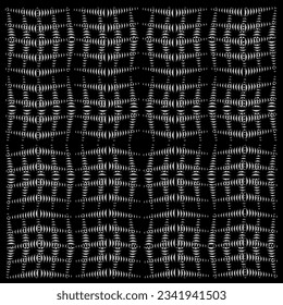 Vector abstract pattern in the form of white geometric shapes on a black background